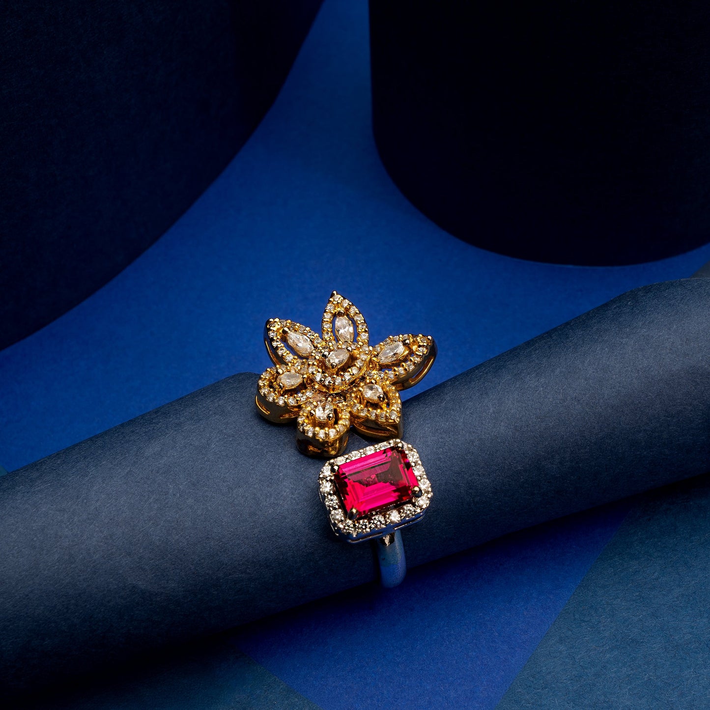 Crimson Blossom Ring