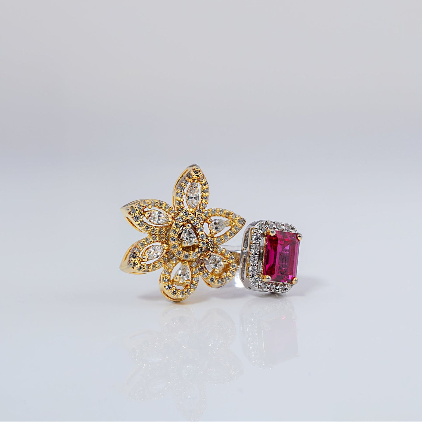 Crimson Blossom Ring