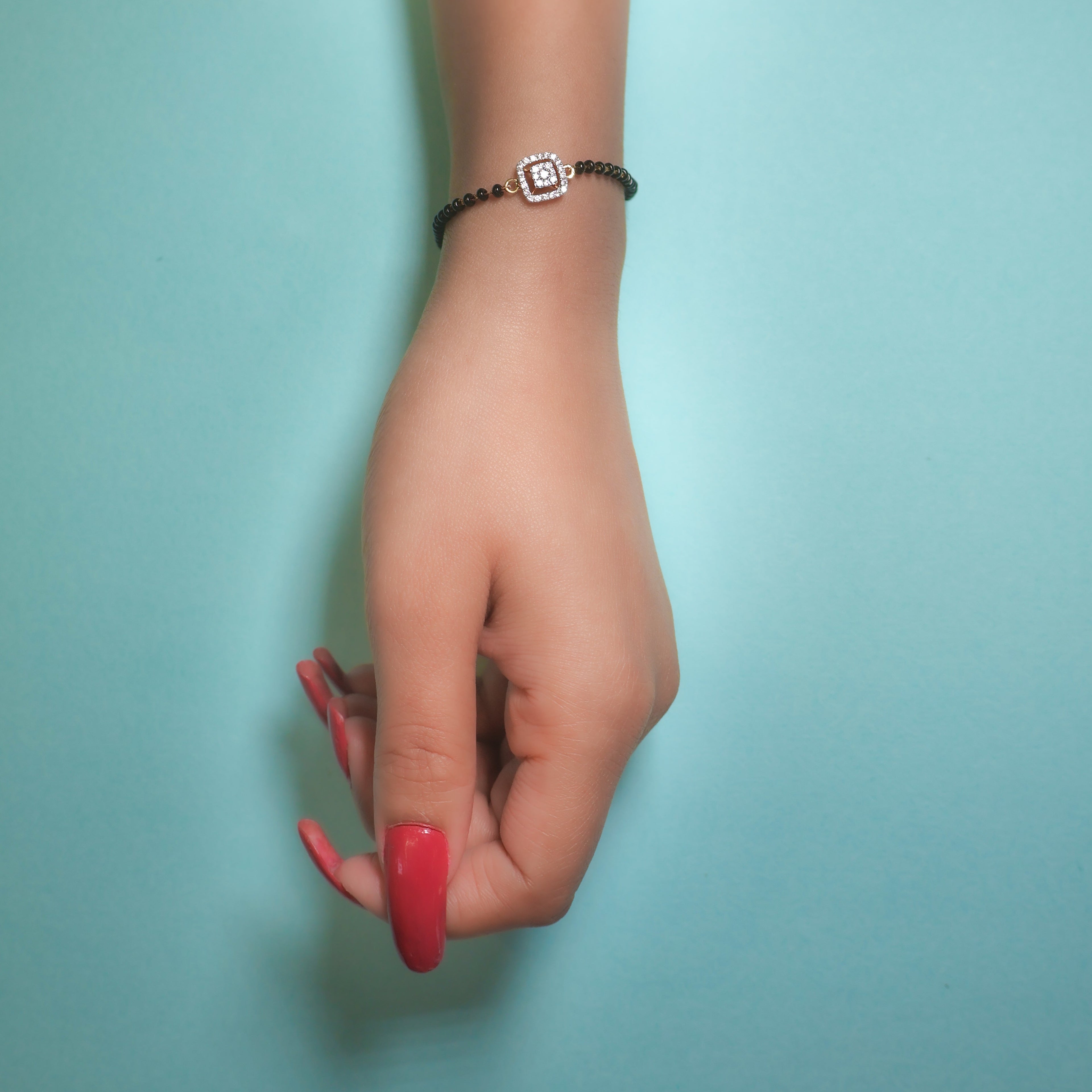 Niyati Square 925 Silver Mangalsutra Bracelet