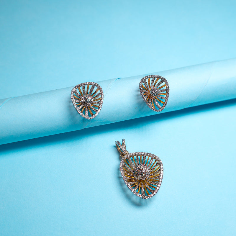 Noctra Spark 925 Silver Pendant Set